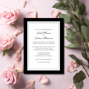 Elegant Black Tie Wedding Invitation