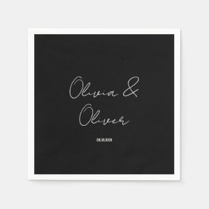 Elegant Black Tie Wedding Napkin