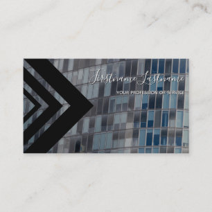 Elegant black triangle office building facade business card