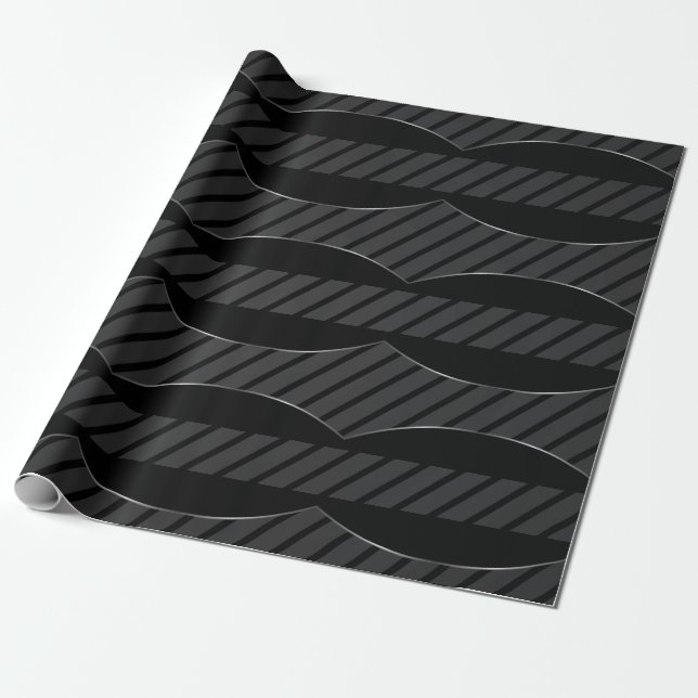 Elegant Black, Turquoise &  Shiny Silver Accent  Wrapping Paper (Unrolled)