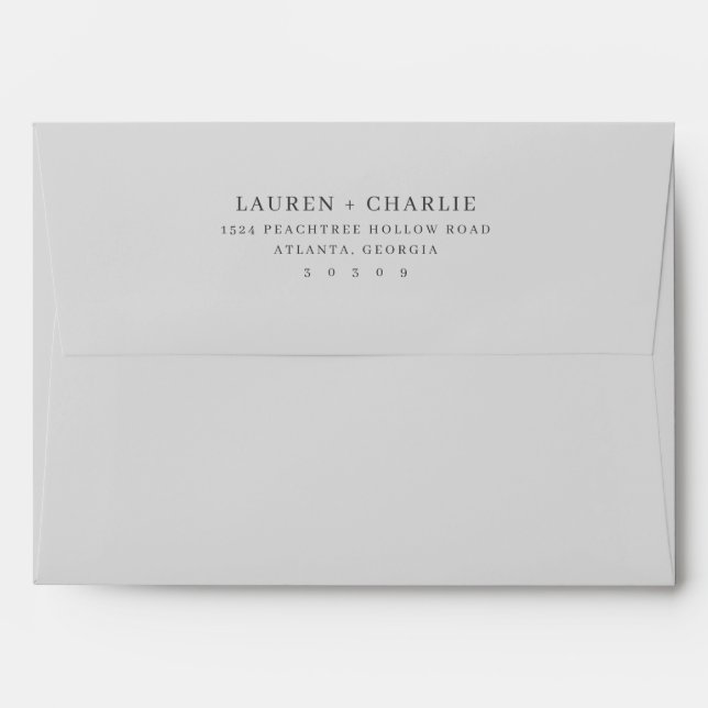 Elegant Black Typographic Envelope (Back (Top Flap))