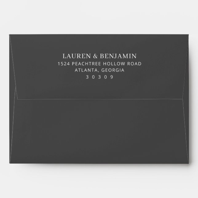 Elegant Black Typographic Envelope (Back (Top Flap))