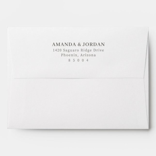 Elegant Black Typographic Minimalist Envelope (Back (Top Flap))