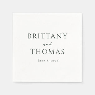 Elegant Black Typographic Napkin