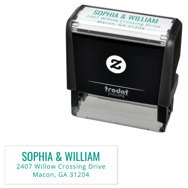 Elegant Black Typographic Self-inking Stamp (In Situ)