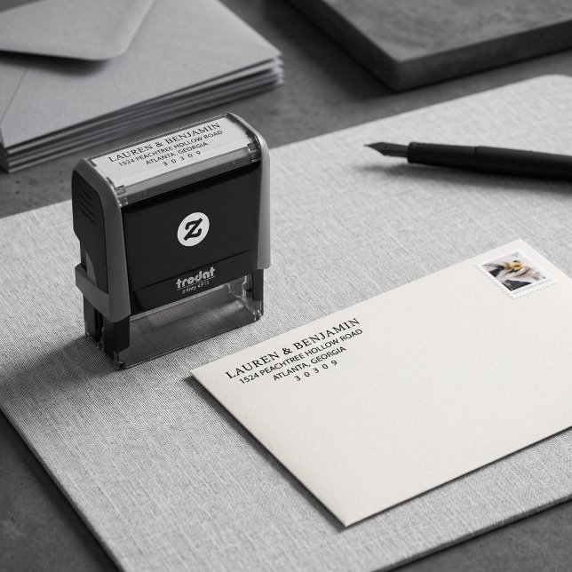 Elegant Black Typographic Self-inking Stamp (Creator Uploaded)