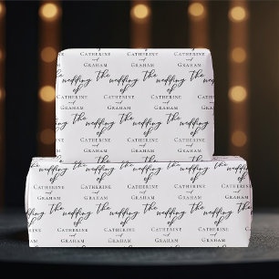 Elegant Black Typography Personalised Wedding Wrapping Paper