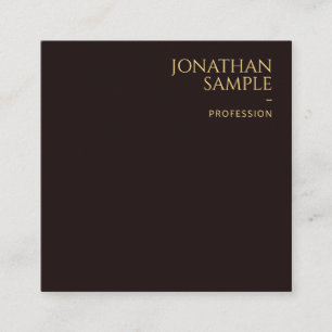 Elegant Black Velvet Gold Look Text Font Modern Square Business Card
