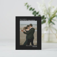 Elegant Black Vertical Photo Minimalist Wedding