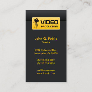 Elegant Black Video and Film Production Business Card