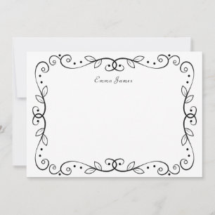 Elegant Black Vintage ornamental Border Card