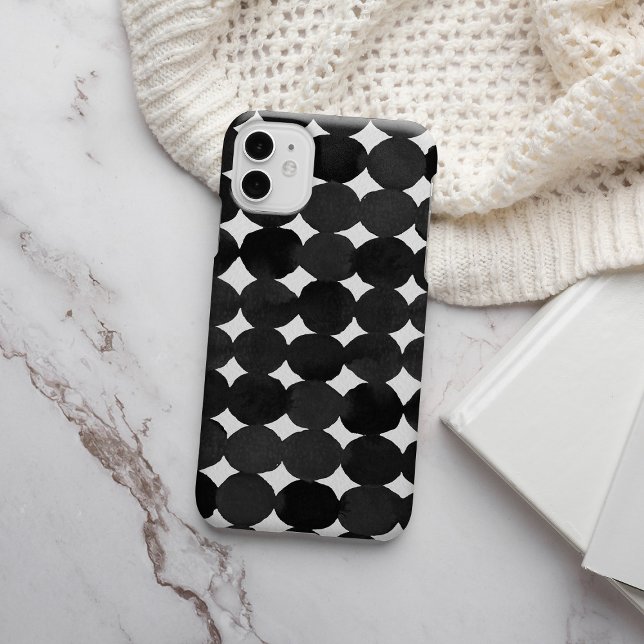 Elegant black watercolor dots Case-Mate iPhone case (Creator Uploaded)