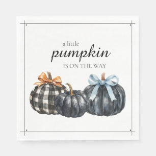 Elegant Black Watercolor Pumpkins Baby Shower Napkin
