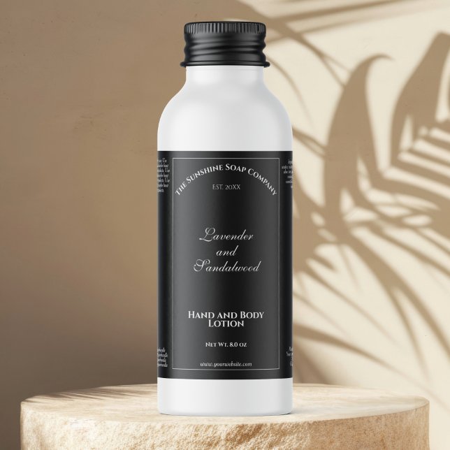 Elegant black waterproof cosmetics bottle label (Creator Uploaded)