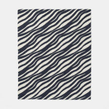 Elegant Black Wave Striped Blanket