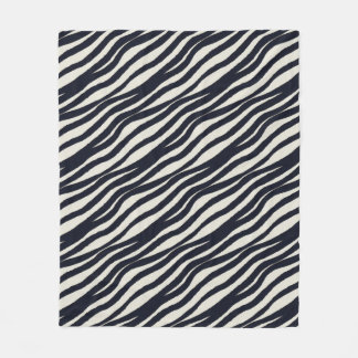 Elegant Black Wave Striped Blanket