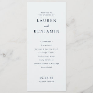 Elegant Black Wedding Ceremony Program Programme
