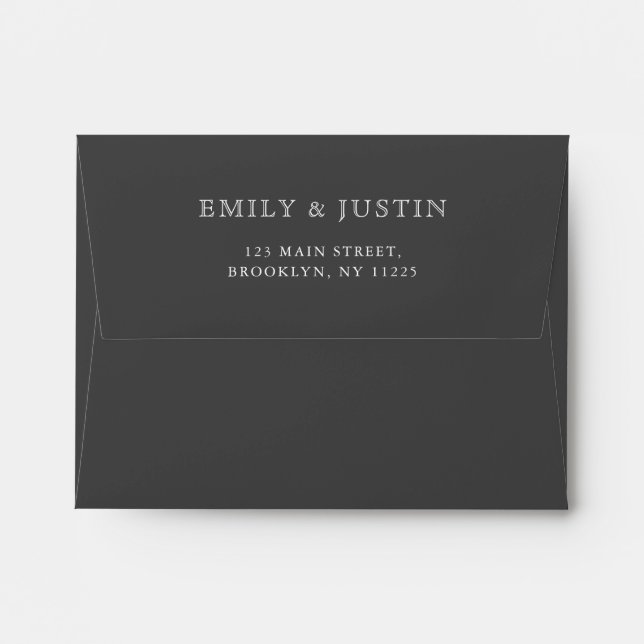 Elegant Black Wedding Envelope (Back (Top Flap))
