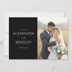 Elegant Black Wedding Gratitude Thank You Card
