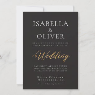 Elegant Black Wedding Invitation
