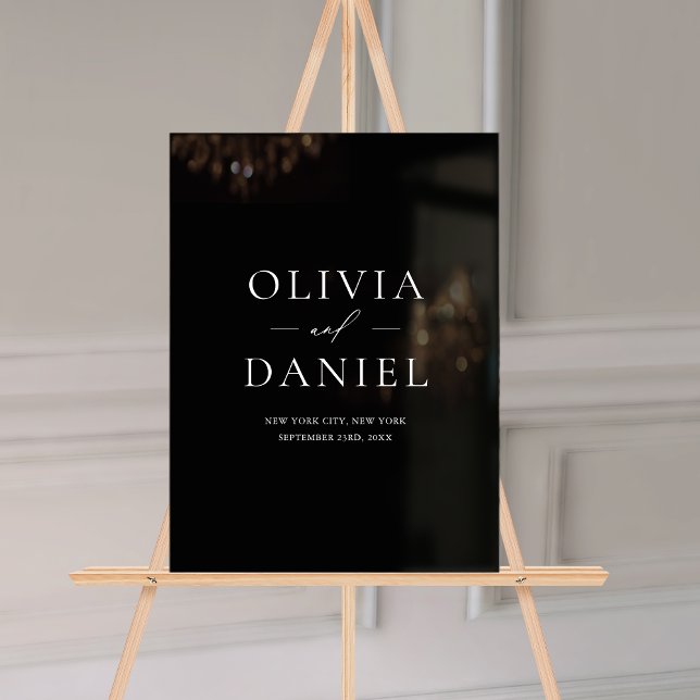 Elegant Black Wedding Minimalist Welcome Sign (Creator Uploaded)