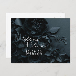 Elegant Black Wedding save the date card