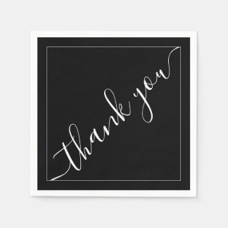 Elegant Black Wedding | Thank You Reception  Napkin