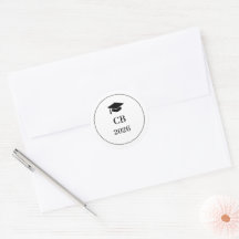 Elegant Black & White 2026 Grad Envelope Seal