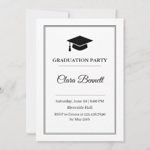 Elegant Black & White 2026 Graduation Invite