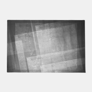 Elegant Black & White Abstract Doormat