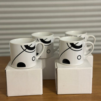 Elegant Black & White Abstract Espresso Mug