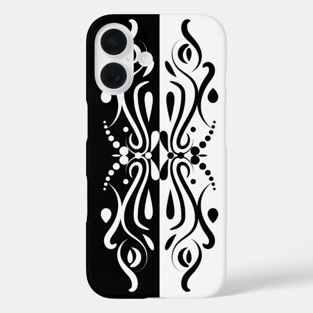 Elegant Black & White Abstract Harlequin Style Case-Mate iPhone Case (Back)