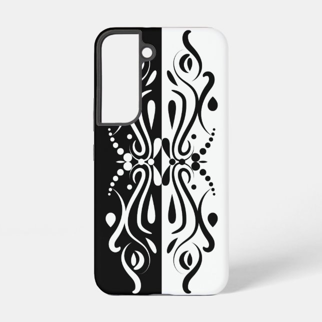 Elegant Black & White Abstract Harlequin Style Samsung Galaxy S22 Case (Back)