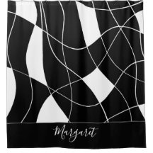 Elegant black &white abstract monogram name