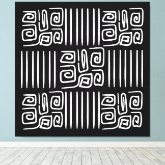 Elegant black &white abstract pattern  canvas print
