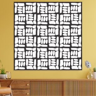 Elegant Black &White  Abstract Pattern Canvas Print