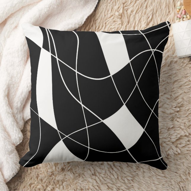 Elegant black &white abstract pattern cushion (Blanket)