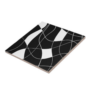 Elegant black &white abstract pattern tile