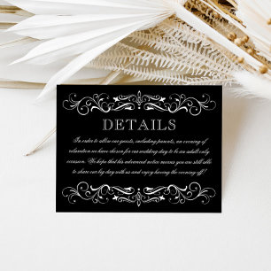 Elegant Black White Adult Only Wedding Reception Enclosure Card