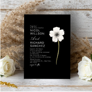 Elegant Black & White Anemone Floral  Wedding 