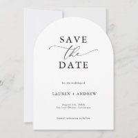 Elegant Black & White Arch Save the Date