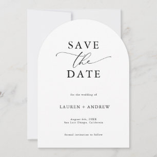 Elegant Black & White Arch Save the Date Invitation