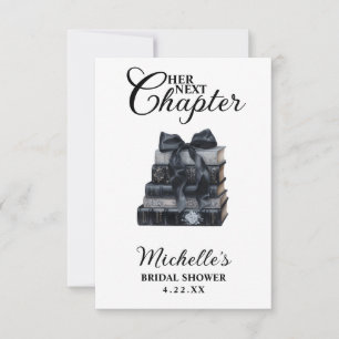 Elegant Black & White Book Themed Bridal Shower  Thank You Card