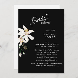 Elegant Black & White Bridal Shower Invitation