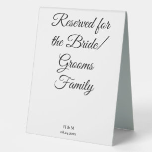 Elegant Black & White Bride/Groom table Card