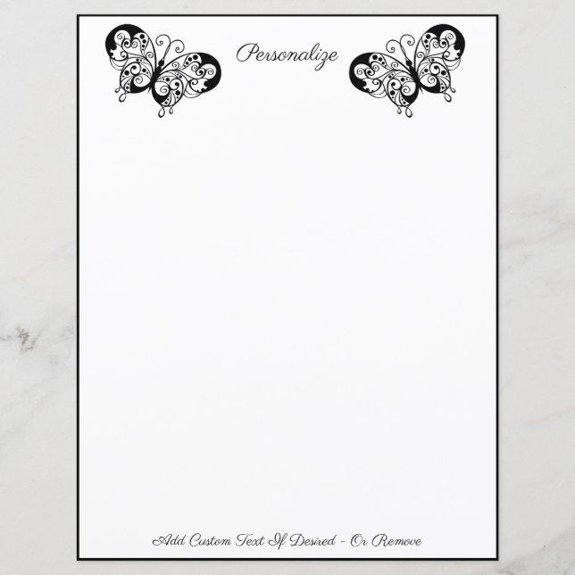 Elegant Black White Butterfly Silhouette (Front)