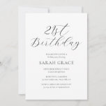 Elegant Black & White Calligraphy 21st Birthday Invitation<br><div class="desc">Elegant Black & White Calligraphy 21st Birthday Invitation. Gorgeous design featuring airy typography in black and charcoal on white with scripty 21st birthday text at top. Back is shown in solid white. This elegant invitation is suitable for any season with its timeless simplicity. All text, fonts and colours are customisable...</div>