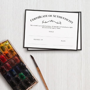 Elegant Black White Certificate of Authenticity