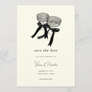 Elegant Black White Champagne Save the Date Invitation
