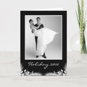 Elegant Black White Christmas Xmas Holiday Photo